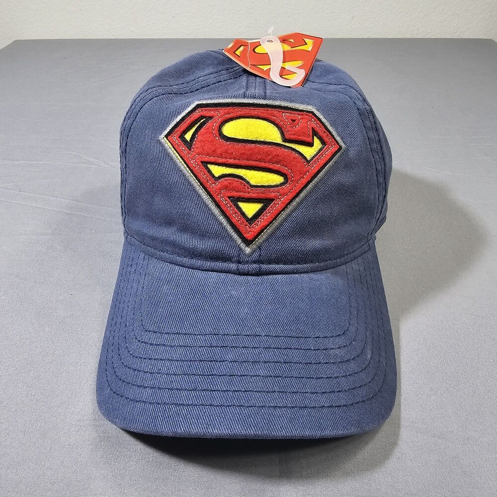 Superman Hat DC Comics 2014 Blue Baseball Cap NWT Embroidered Shield Dad...